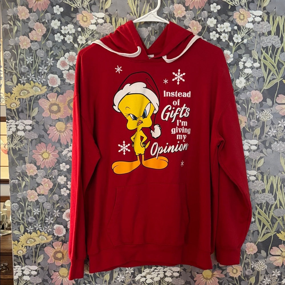 Warner Bros. Looney Tunes Red Holiday Tweety Bird Hoody